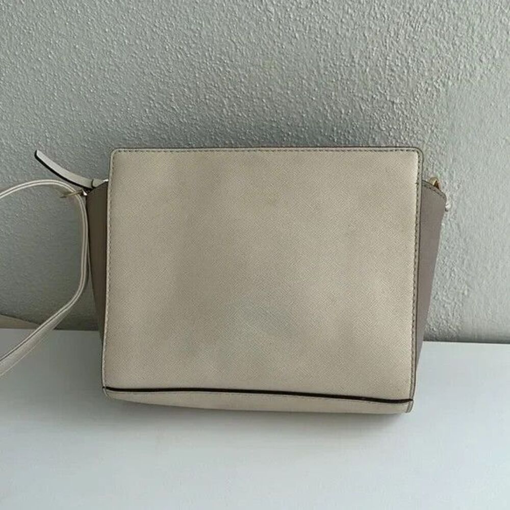 Kate Spade NY Grand Street Hayden Color block Taupe Cream Crossbody - Picture 3 of 5